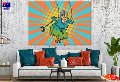 Grand Mother Swing Illustration Print 100% Australian Made