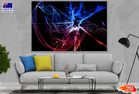 Pink Orange & Blue Digital Abstract Design Print 100% Australian Made