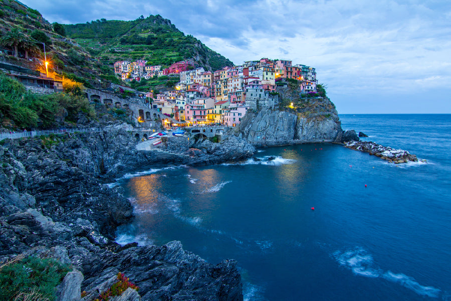Cinque Terre Park Sea Night View Photograph Home Decor Premium Quality Poster Print Choose Your Sizes
