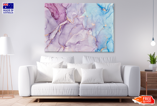 Pink Purple Blue & Gold Abstract Design Print 100% Australian Made