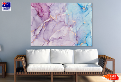 Pink Purple Blue & Gold Abstract Design Print 100% Australian Made