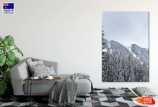 Snow Falling Pine Forest View Photograph Print 100% Australian Made