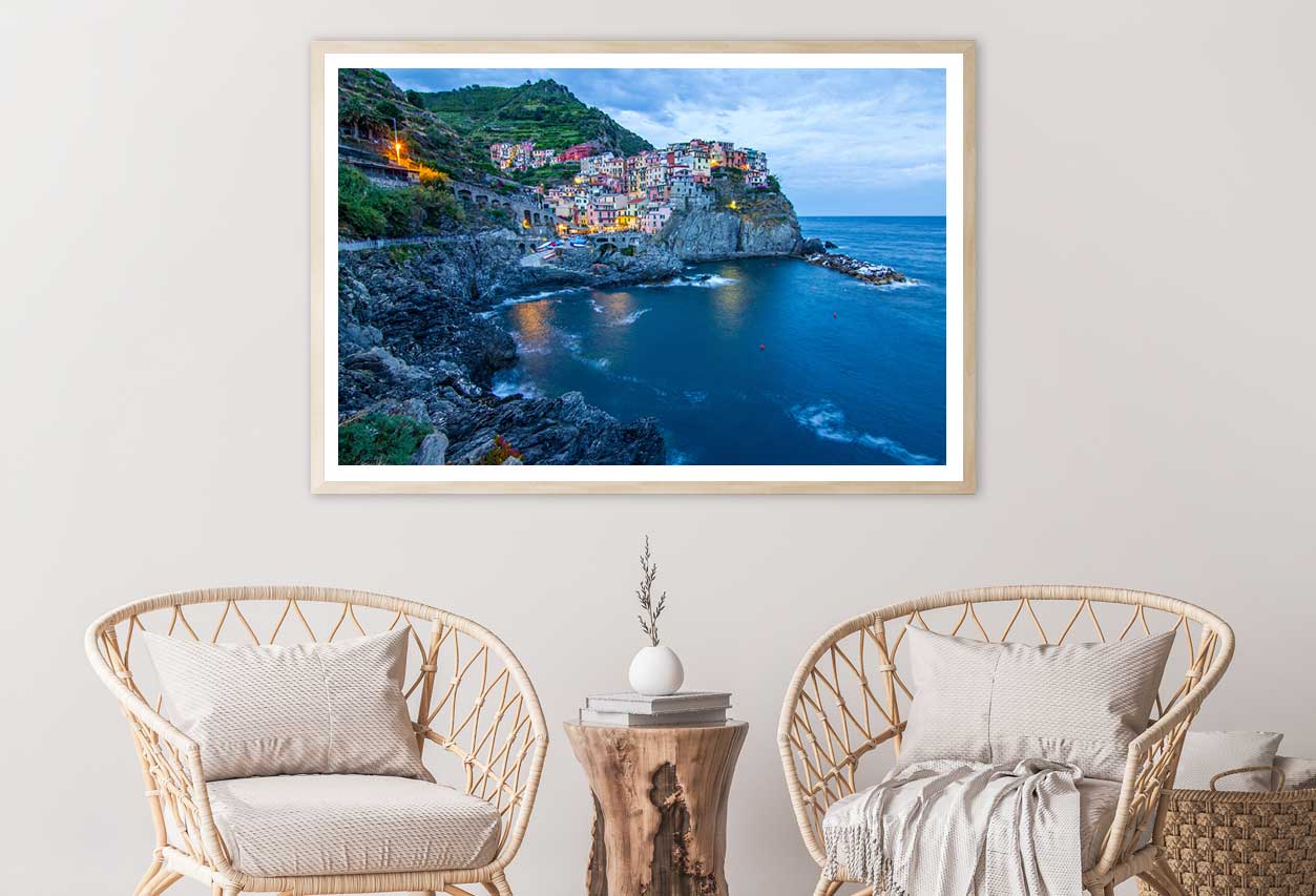 Cinque Terre Park Sea Night View Photograph Home Decor Premium Quality Poster Print Choose Your Sizes