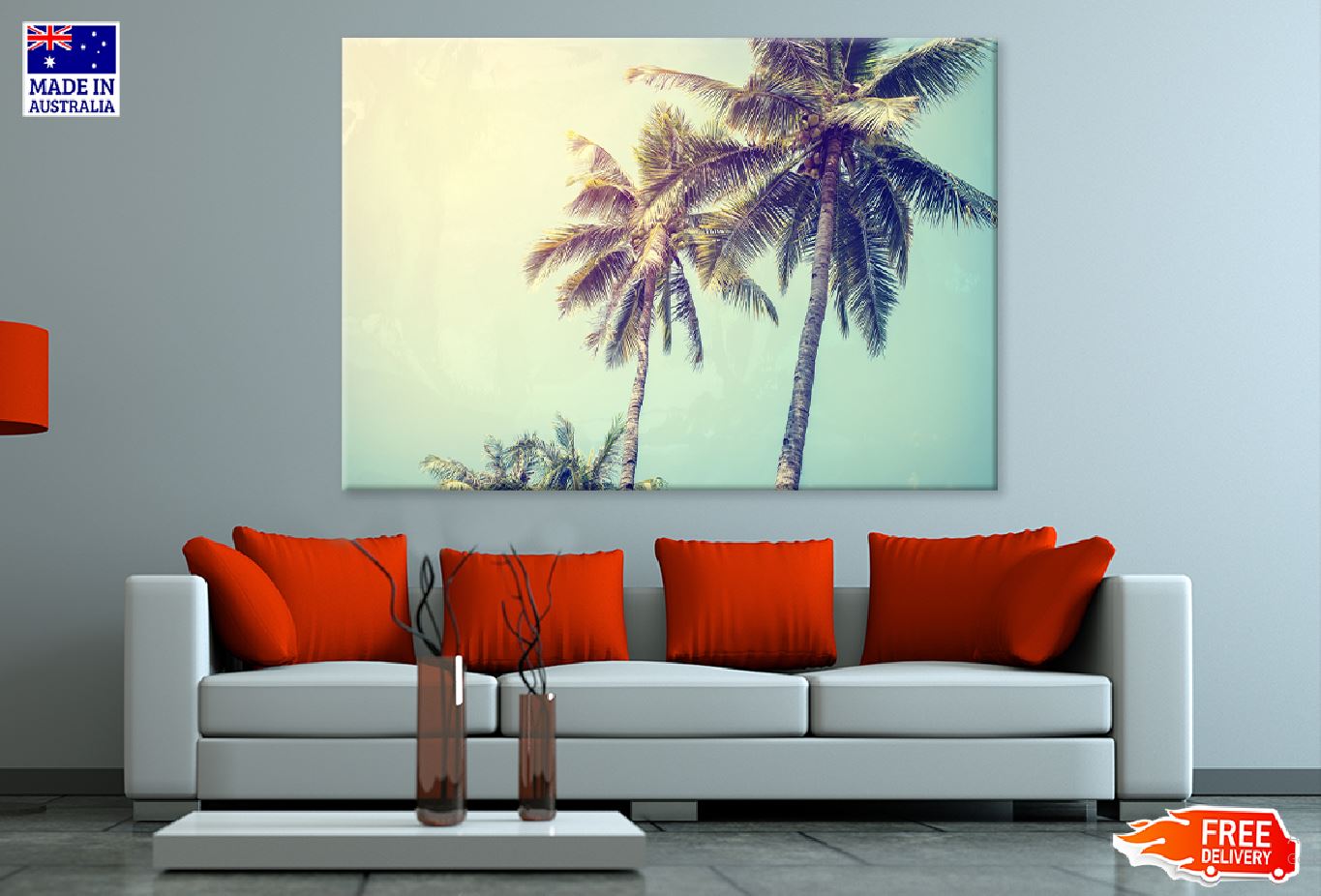 Palm Trees & Sky Scenery View Photograph Print 100% Australian Made