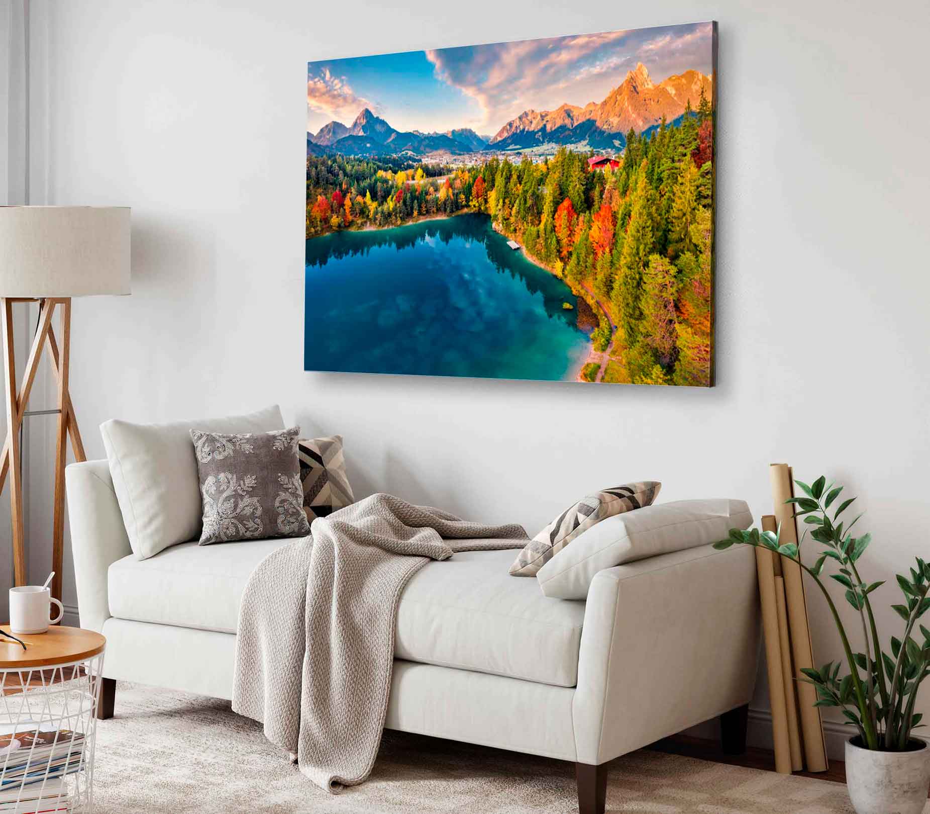 Bella Home Morning Scene of Urisee lake View Print Canvas Ready to hang