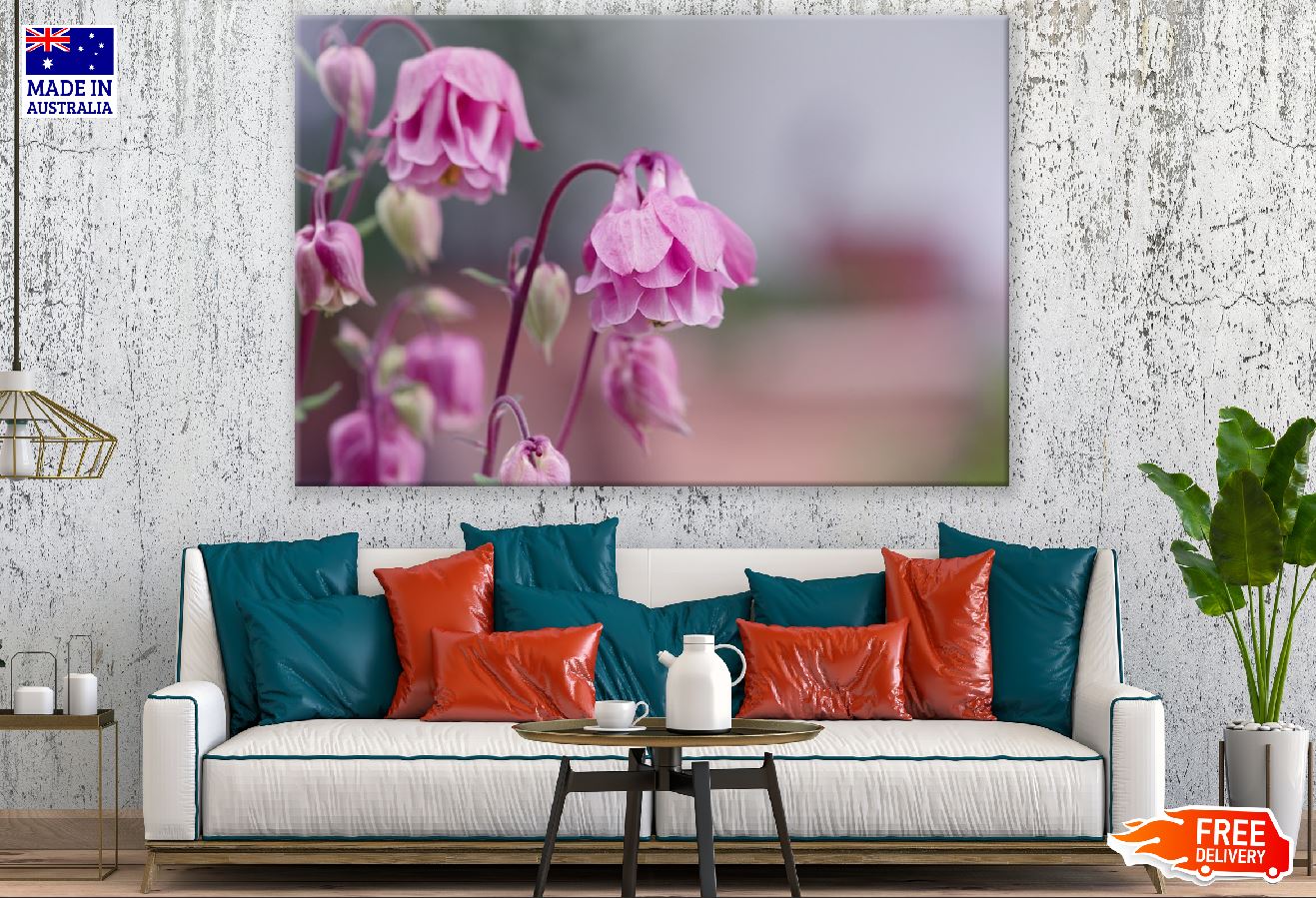 Pink Columbine Flowers Photograph Print 100% Australian Made
