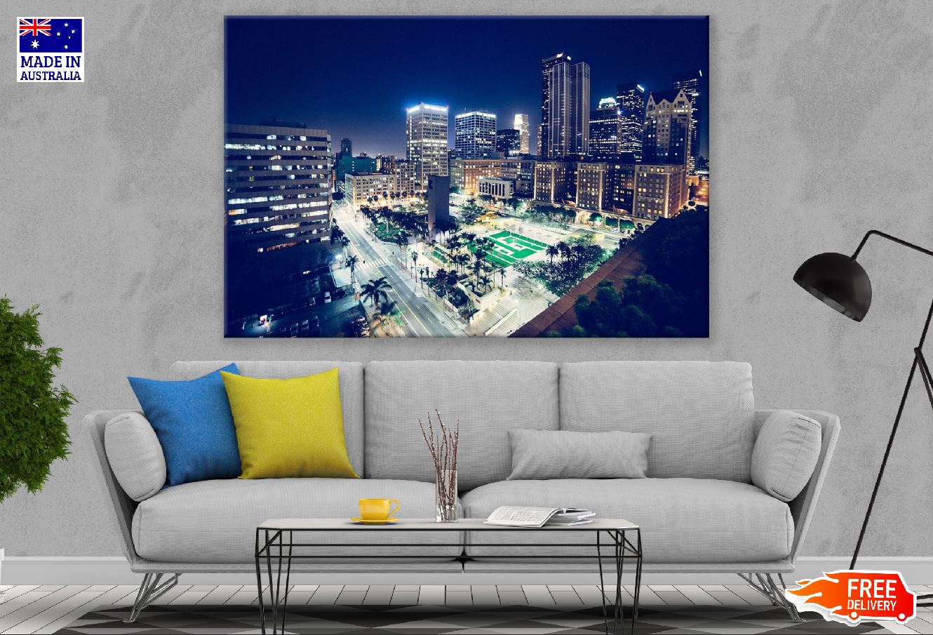 Downtown Los Angeles, California Night View Photograph Print 100% Australian Made