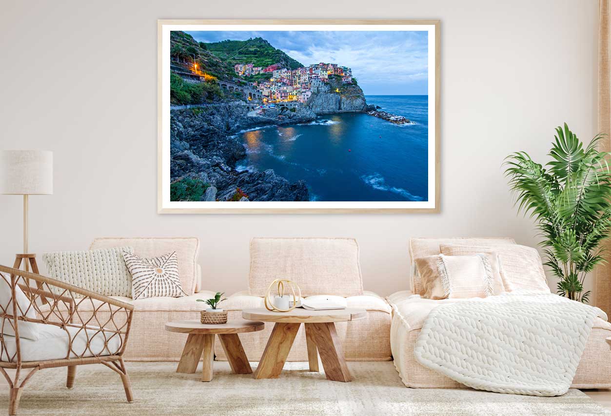 Cinque Terre Park Sea Night View Photograph Home Decor Premium Quality Poster Print Choose Your Sizes