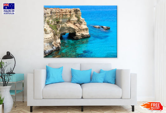 Picturesque Seascape with Cliff Photograph Print 100% Australian Made