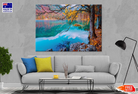 Autumn Scenery at Lake Fusine Photograph Print 100% Australian Made