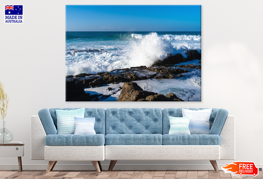 Rocks & Sea Waves Photograph Print 100% Australian Made