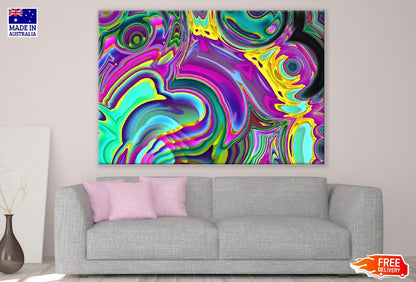 Pink Yellow & Green Abstract Design Print 100% Australian Made