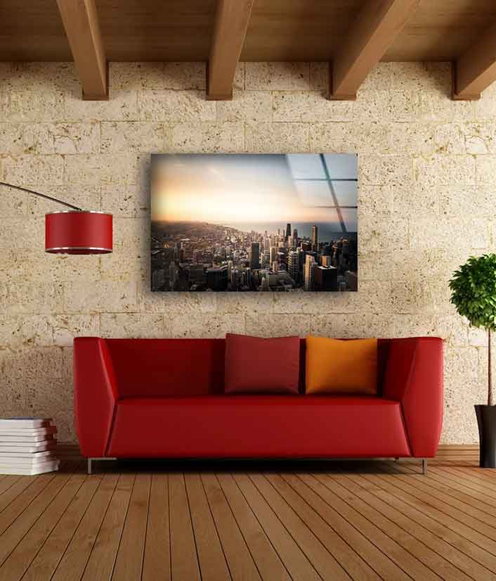 City Sunset Scenery Photograph Acrylic Glass Print Tempered Glass Wall Art 100% Made in Australia Ready to Hang