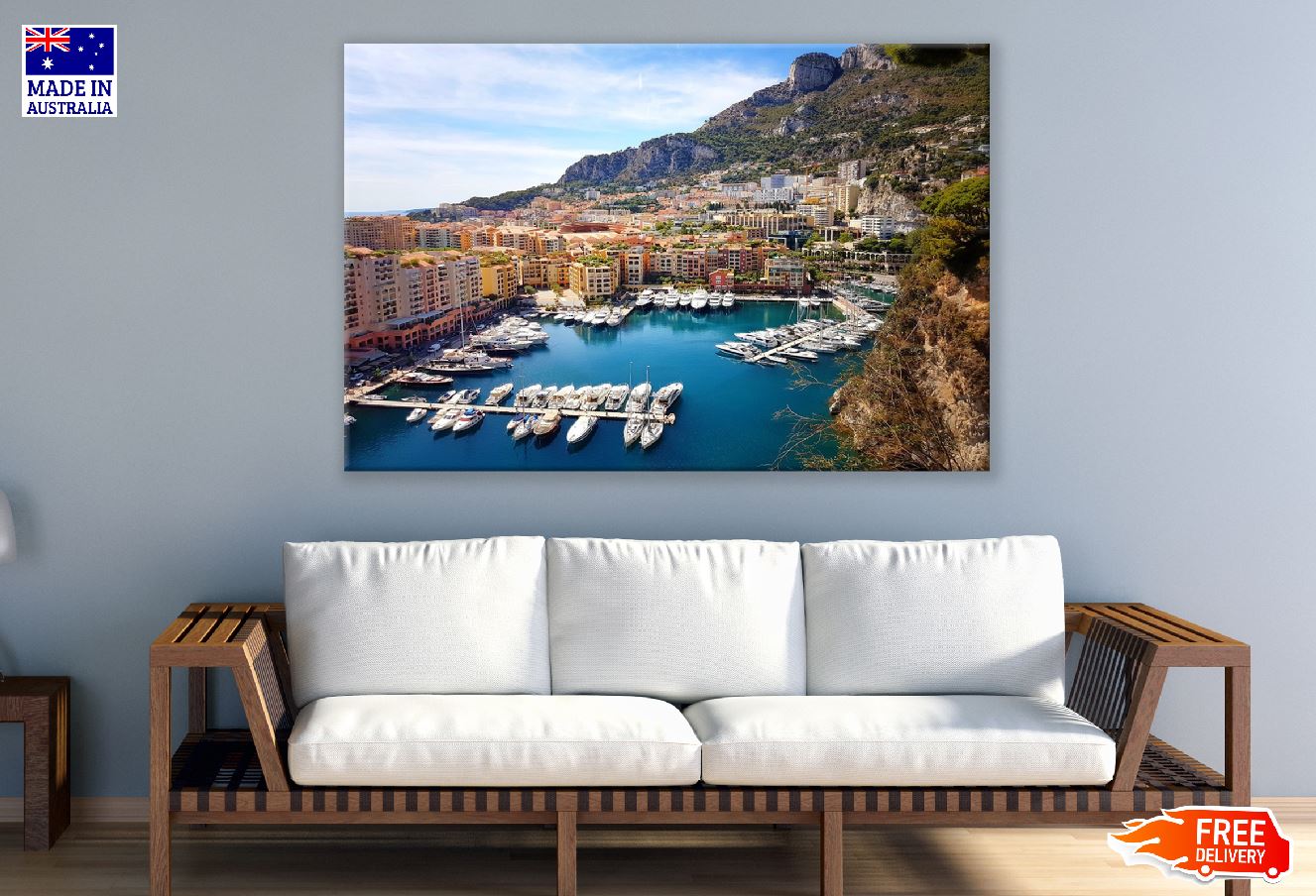 Mediterranean Sea Monaco Skyline Photograph Print 100% Australian Made