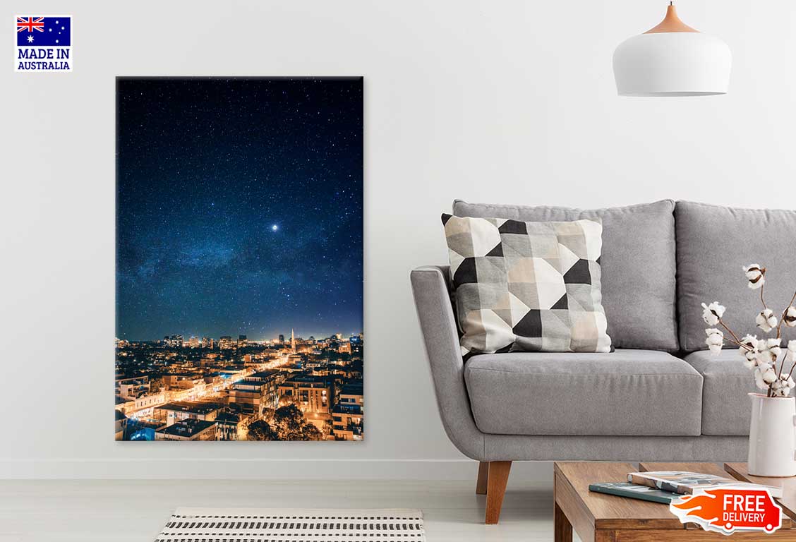 Austrian Town & Night Starry Sky View Photograph Print 100% Australian Made