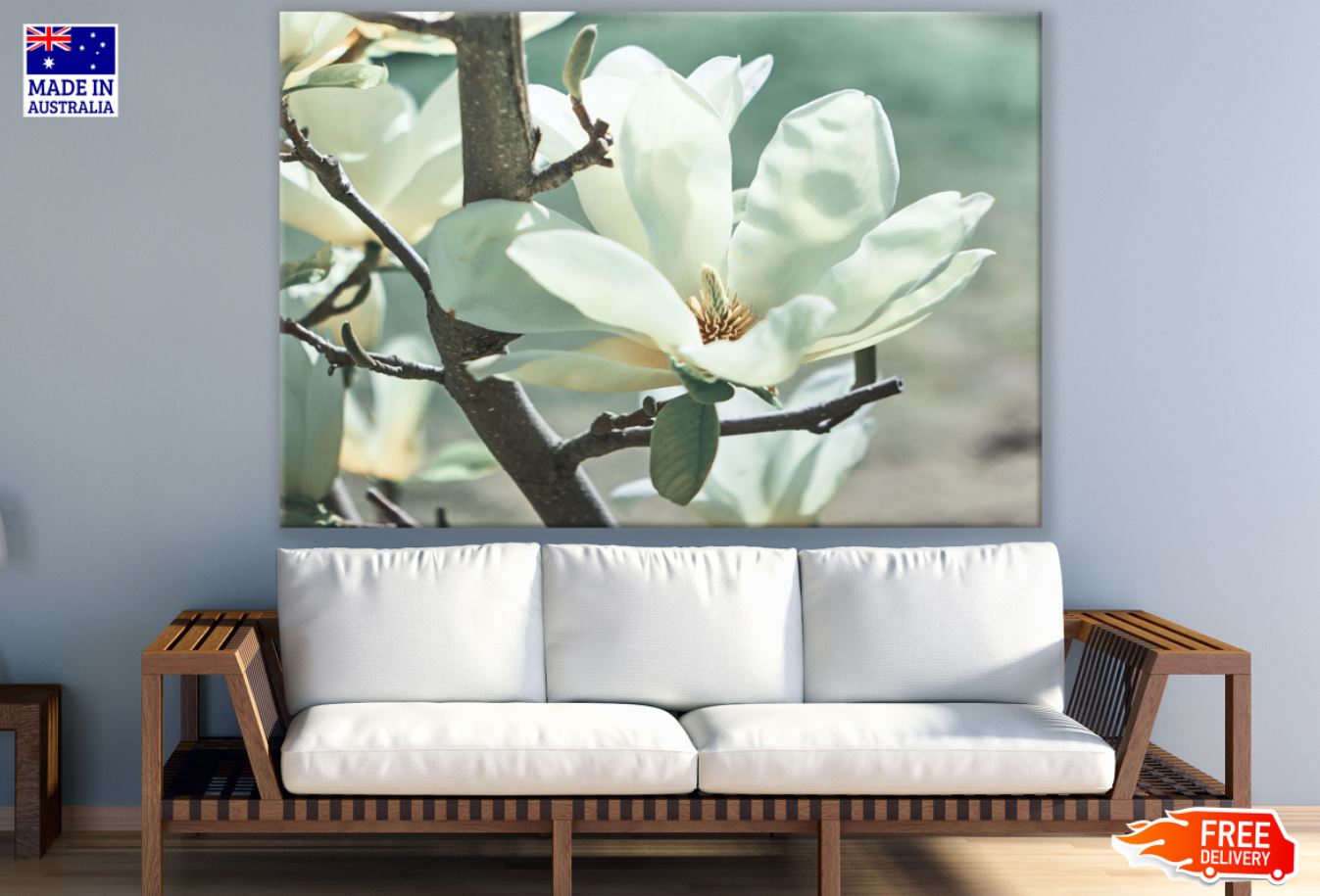 White Flower Macro Photograph Print 100% Australian Made
