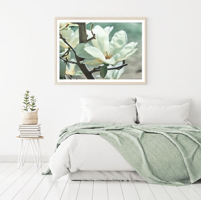 White Flower Macro Photograph Home Decor Premium Quality Poster Print Choose Your Sizes