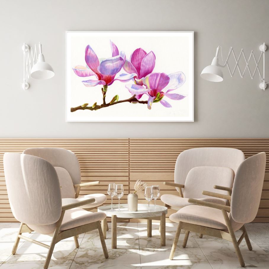Pink Flowers Macro Painting Home Decor Premium Quality Poster Print Choose Your Sizes