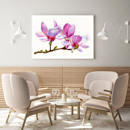 Pink Flowers Macro Painting Home Decor Premium Quality Poster Print Choose Your Sizes