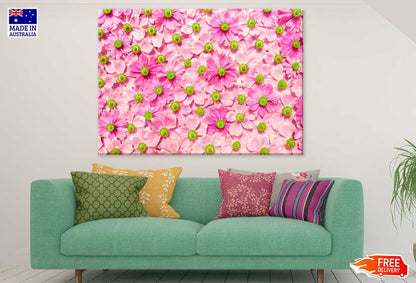 Hot Pink Flowers Aerial View Photograph Print 100% Australian Made