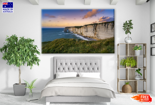 Cliffs & Beach View of Etretat in Normandy Photograph Print 100% Australian Made