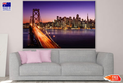 City Bridge Night View Print 100% Australian Made
