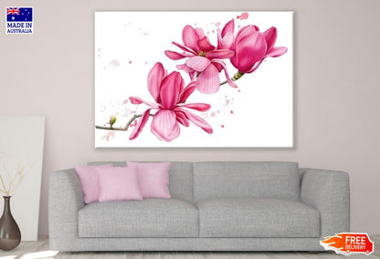 Magnolia Flowers Branch Print 100% Australian Made
