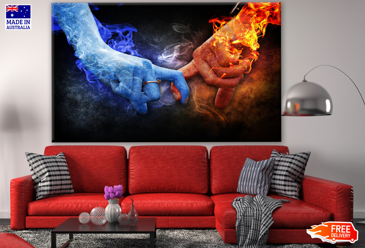 Ice & Fire Holding Hands Photograph Print 100% Australian Made