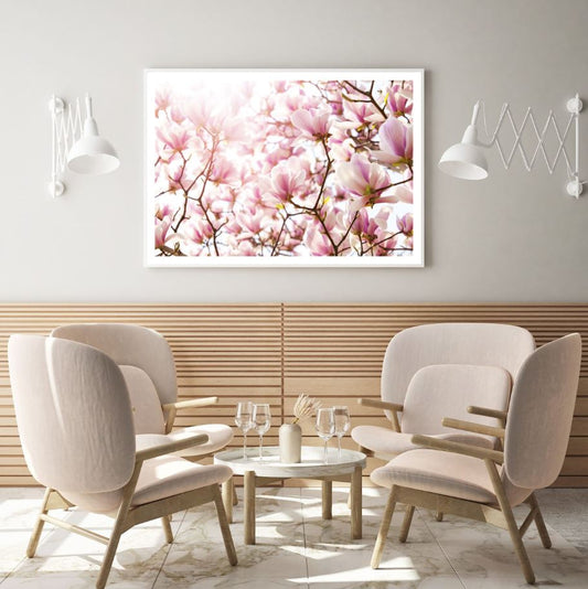 Pink Flower Tree Photograph Home Decor Premium Quality Poster Print Choose Your Sizes