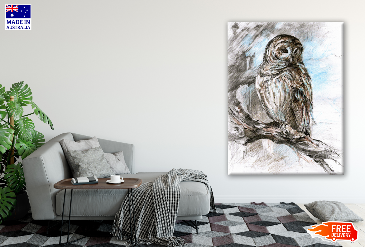 Owl Handdrawing Art Print 100% Australian Made