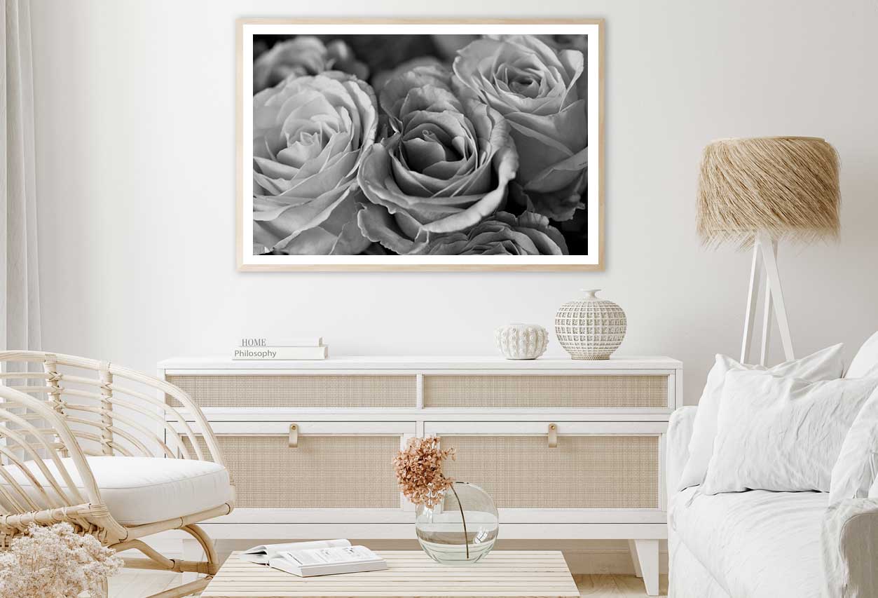 Rosees Closeup B&W View Photograph Home Decor Premium Quality Poster Print Choose Your Sizes