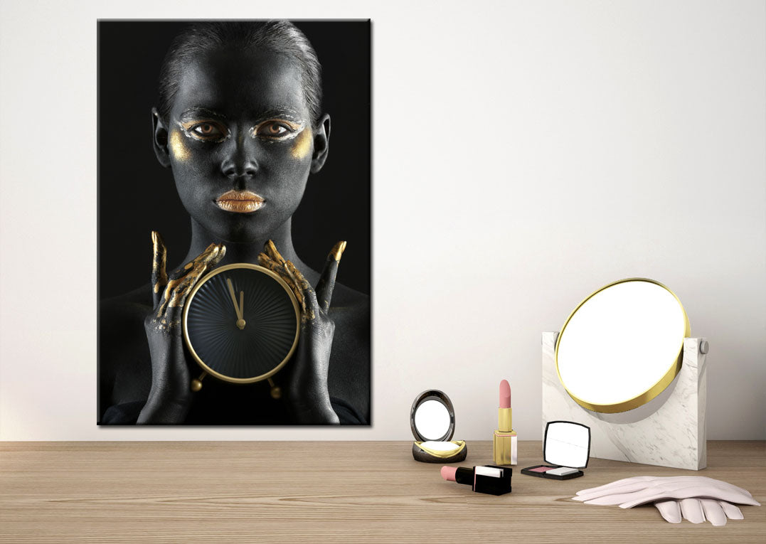 Black Gold girl Art Stunning Print 100% Australian Made