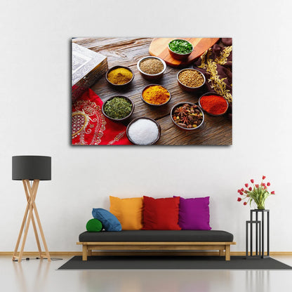 Spices on Table Photograph Acrylic Glass Print Tempered Glass Wall Art 100% Made in Australia Ready to Hang