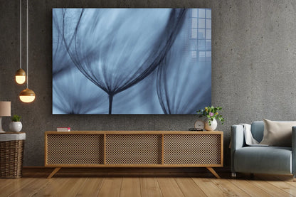 Blue Dandelion View Print Tempered Glass Wall Art 100% Made in Australia Ready to Hang