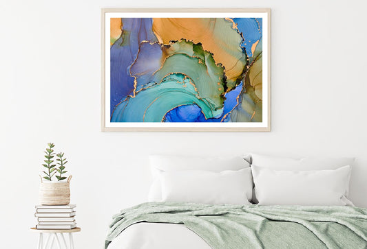 Green Blue & Orange Abstract Design Home Decor Premium Quality Poster Print Choose Your Sizes