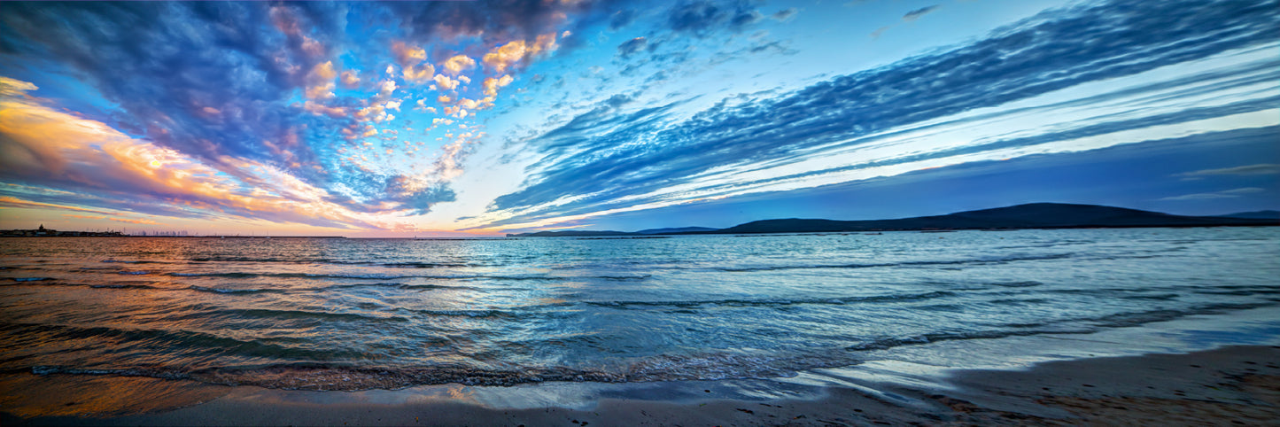 Panoramic Canvas Stunning Sunset Sea Scenery Photograph High Quality 100% Australian Made Wall Canvas Print Ready to Hang