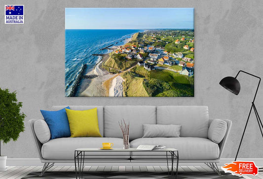 Coastline of Denmark with Village Photograph Print 100% Australian Made