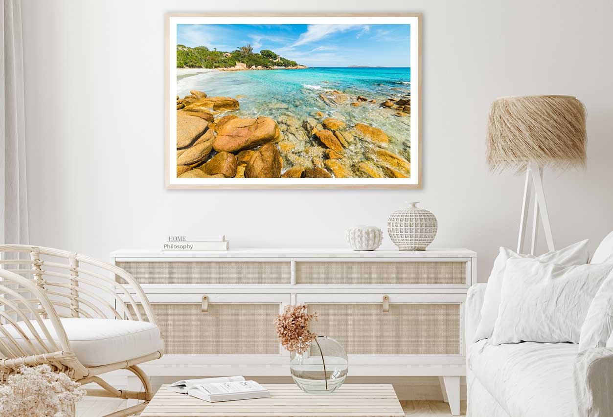 Rocks in Capriccioli Sea Photograph Sardinia Home Decor Premium Quality Poster Print Choose Your Sizes