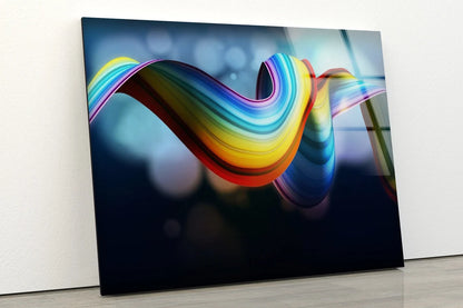 Rainbow Color Abstract 3D Design Acrylic Glass Print Tempered Glass Wall Art 100% Made in Australia Ready to Hang