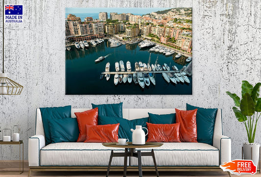 Port de Fontvieille Aerial View Photograph Print 100% Australian Made