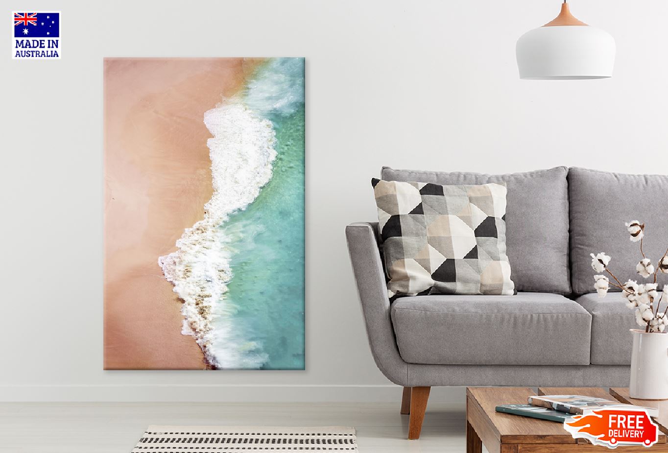 Kelingking Beach Wave Aerial View Photograph Print 100% Australian Made