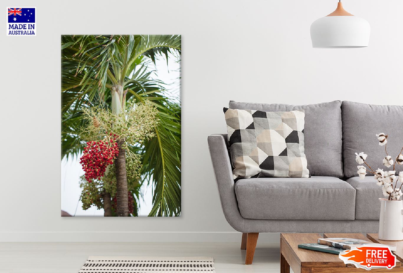 Palm Tree on Growth Bunch View Photograph Print 100% Australian Made