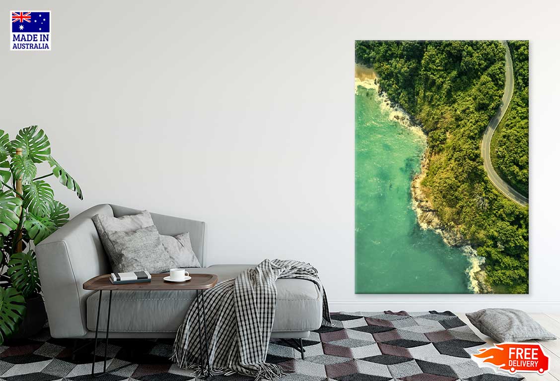Thailand Sea Coast Highway Aerial Photograph Print 100% Australian Made