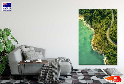 Thailand Sea Coast Highway Aerial Photograph Print 100% Australian Made