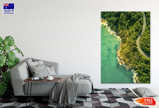 Thailand Sea Coast Highway Aerial Photograph Print 100% Australian Made