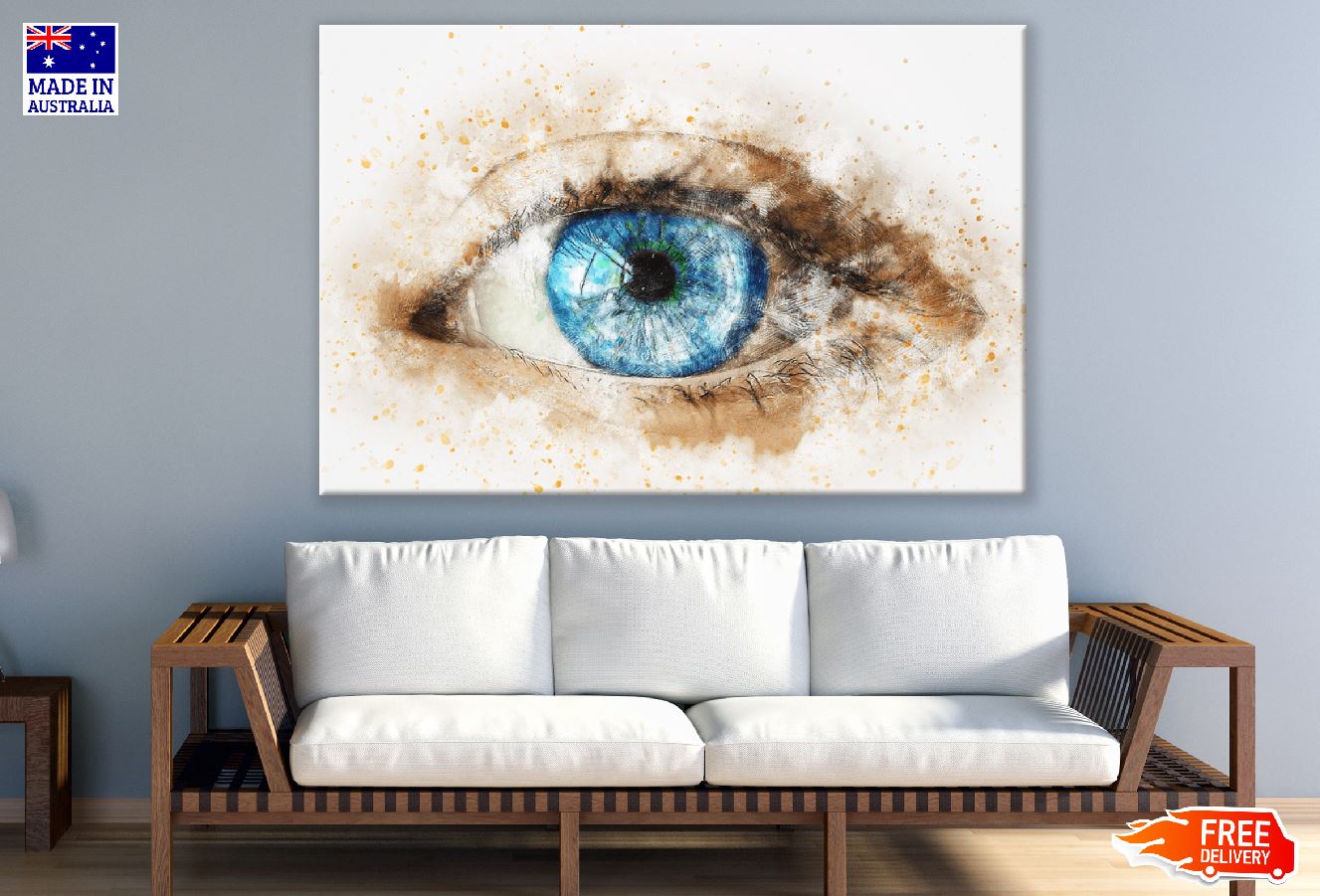 Blue Eye Abstract Design Print 100% Australian Made