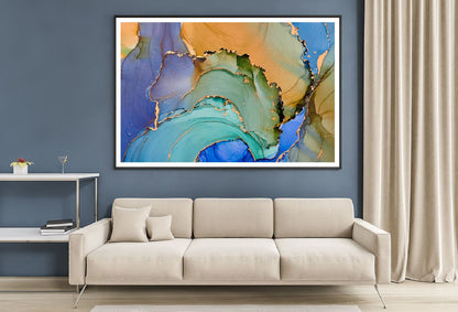 Green Blue & Orange Abstract Design Home Decor Premium Quality Poster Print Choose Your Sizes