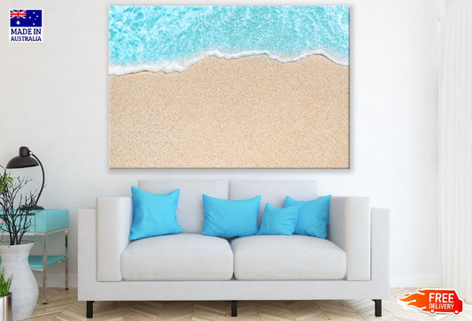 Blue Ocean on Sandy Beach Aerial Photograph Print 100% Australian Made