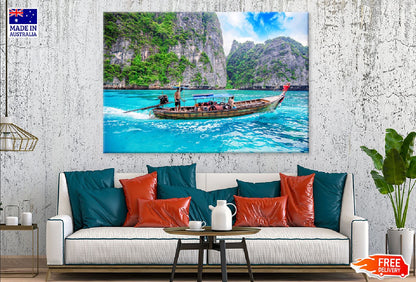 Long Boat & Maya Bay Island View Photograph Print 100% Australian Made