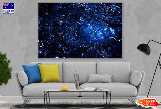 Blue Color Liquid Abstract Design Print 100% Australian Made